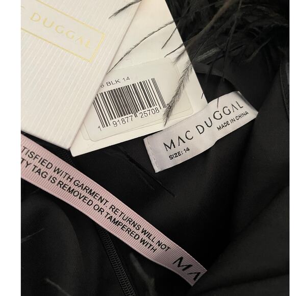 Mac Duggal NEW Size 14 68146 Black Feather Neck Sleeveless Strapless Jumpsuit - Picture 6 of 7